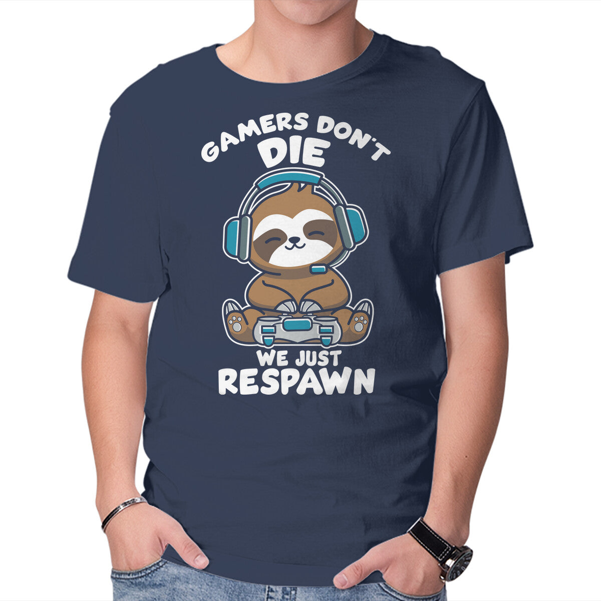 Unisex Crew Neck T-Shirt Respawn Graphic Short Sleeve Casual Tee XXL