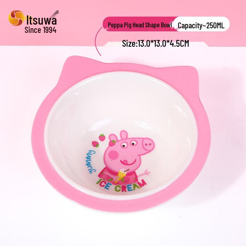 WUHE Peppa Pig Head-Shaped Children s Melamine Bowl Set