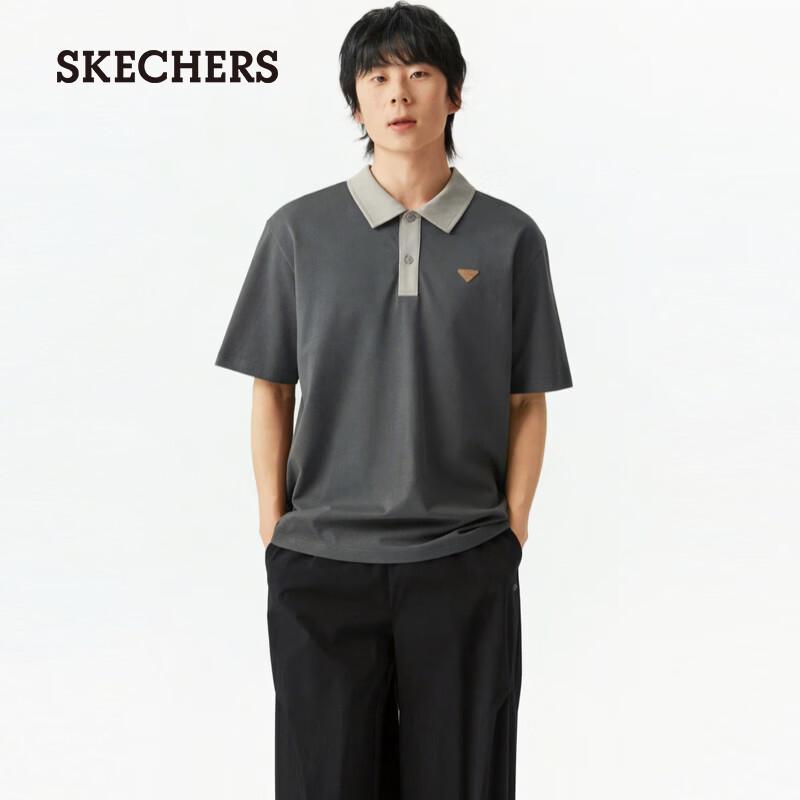 Мужская летняя свободная вязаная рубашка-поло Skechers L226M005 XL