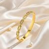 Dainty Zircon Paperclip Clasp Bracelet for Women Openable Stainless Steel Cuff Bangle Bracelets Fashion Charm Jewellery Gift