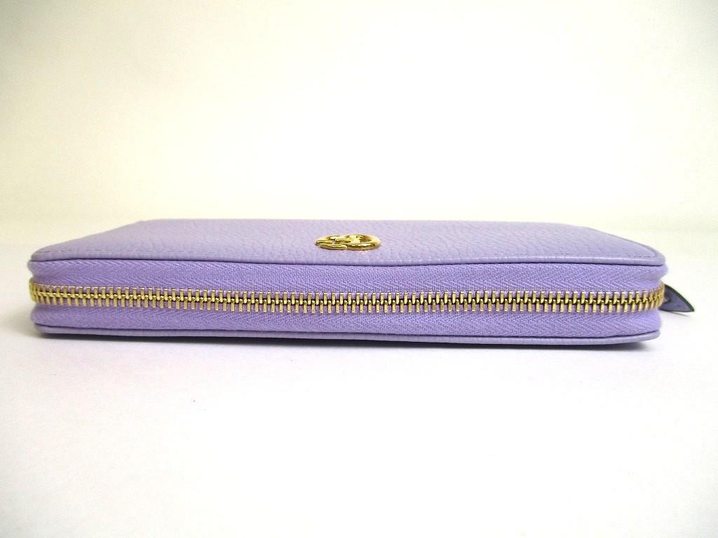 Authentic GUCCI Double G Light Purple Cream Yellow Leather Round Zip Wallet #a686  Refurbished