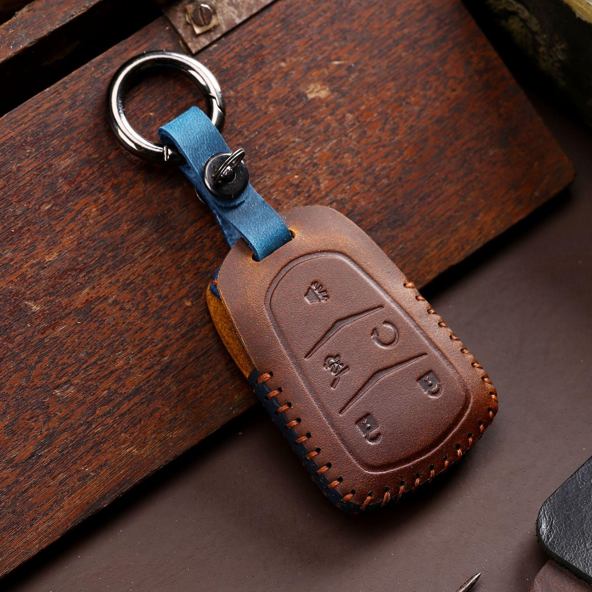 

Leather Crazy Horse Leather Case for Cadillac ATS-LSRX XTS CTS XT5 CT6 Car Key Case