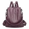 Women's Retro Anti-theft Faux Leather Backpack - High-end, Versatile, Large Capacity
