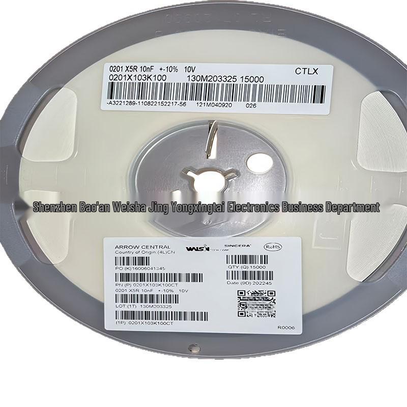 0201X103K100CT SMD MLCC Capacitor, 10nF/10V, 10% X5R, Resistor-Capacitor BOM