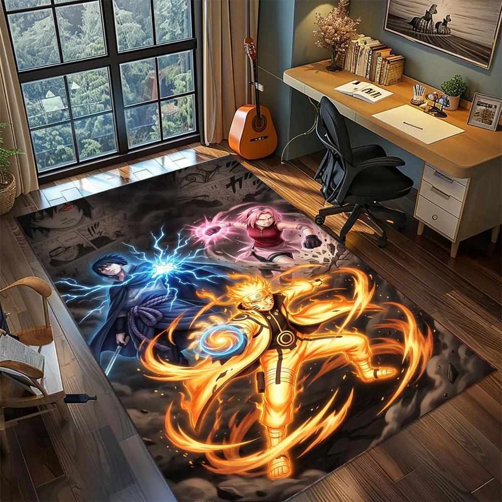 Gamer Room Floor Mat Naruto Carpet Non Slip Washable Large Area Rug for Bedroom Home Decor