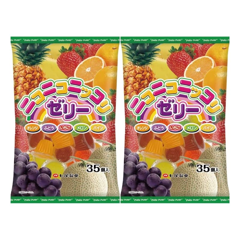 

Nanao confectionery Niconico Nikkori Jelly [35 pieces x 2 bags set] Bite size For lunch Chilled and delicious Melon, strawberry, orange, pine 5
