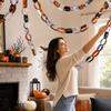 Halloween Party Atmosphere Scene Living Room Atmosphere Layout -Paper Chain Paper String Flower