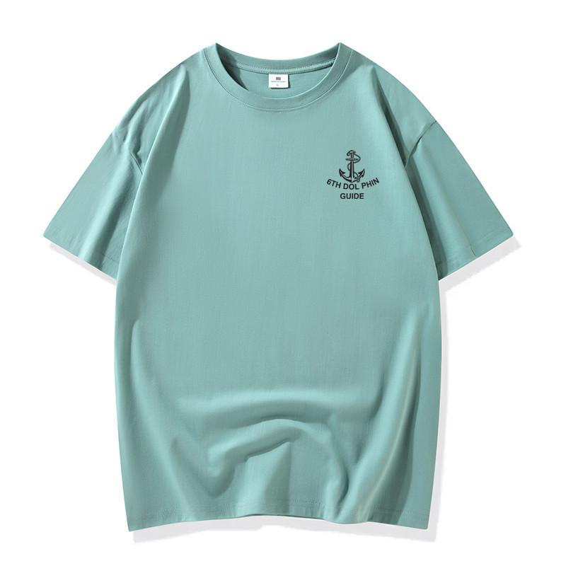 Men Summer Loose Short Sleeve Letter Printed Pullover Brathable Cotton T-shirt