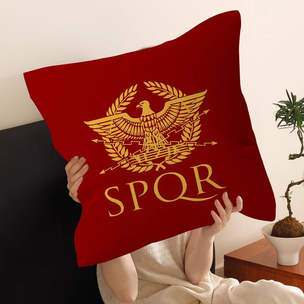 Roman S-SPQRS Office Cushion Pillowcase Car Cushion Cover45X45CM Lumbar Pillowcase Sofa Pillowcover