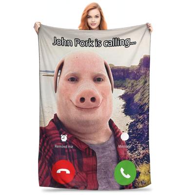 John Pork ruft lustiges Meme-Decke Superweiche warme Überwurfdecken für Sofa 50x60 Zoll Mehrgrößen Teppichstück