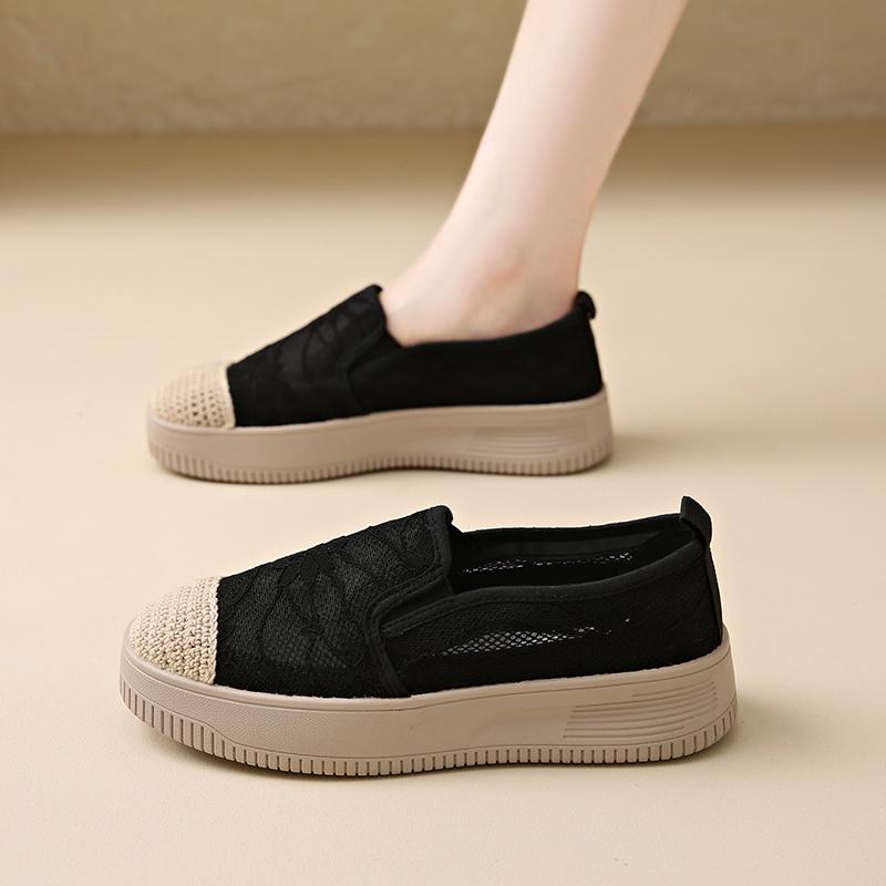 

Fashion CRLAYDK Women s Penny Loafers Lace Jacquard Driving Moccasins Casual Slip On Comfort Ladies Walking Flat Breathable Boat Shoes 40