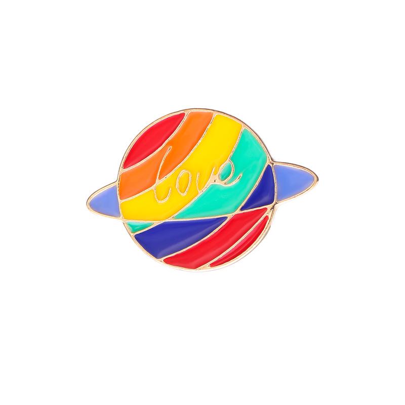 Creative Six-Color Rainbow Bridge Brooch - Peace Alloy Enamel Pin for Denim Bags