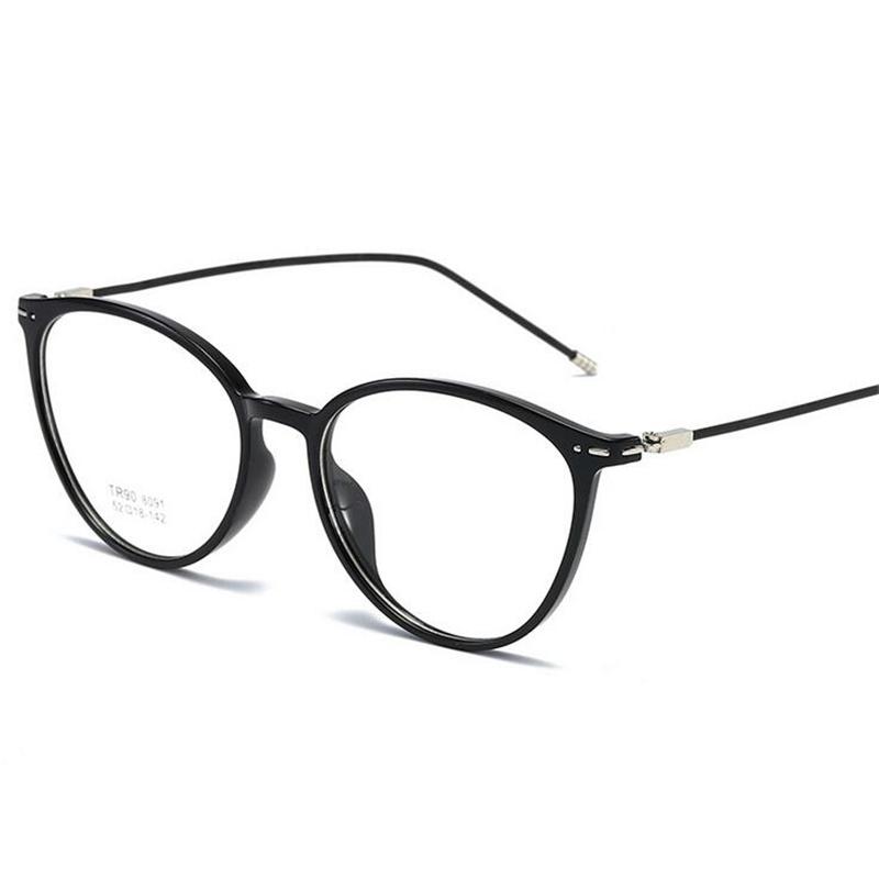 Transparent Gray Oval Nearsighted Glasses Ultralight  Steel Wire Leg Prescription Eyeglasses Diopter 0 -0.5 -1.0 To -6.0
