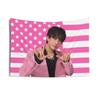 Changbin Pink American Flag Banner Tapestry Party Backdrop Decor Perfect for Living Room Wall Hanging  Movie Night Themed