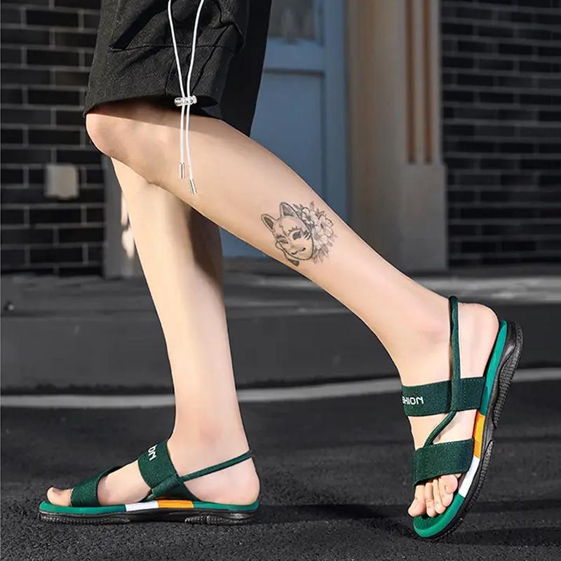 Men's Mixed Color Clip Foot Sandals Fashion Casual Sports Comfortable Sandals Soft Breathable Cool Anti Skid Outdoor Footwear