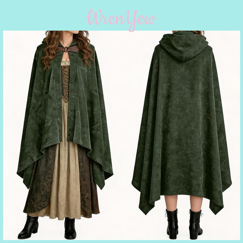 Elf Warrior Short Cloak Costume With Soft Velvet Material For Stage Performances