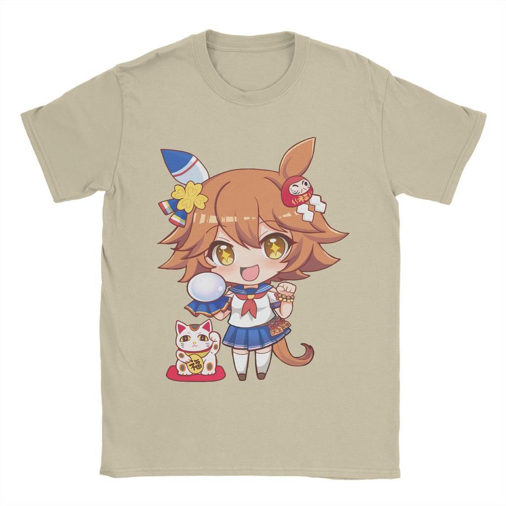 Anime Uma musume Pretty Derby T-Shirts für Herren Lustiges T-Shirt aus reiner Baumwolle Rundhals Kurzarm T-Shirt Übergröße Kleidung