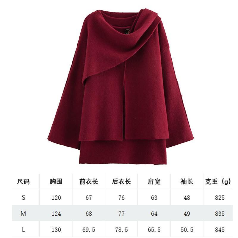 Womens Knit Wrap Scarf Coat Oversized Asymmetrical Long Sleeve Streetwear Cardigan Jacket