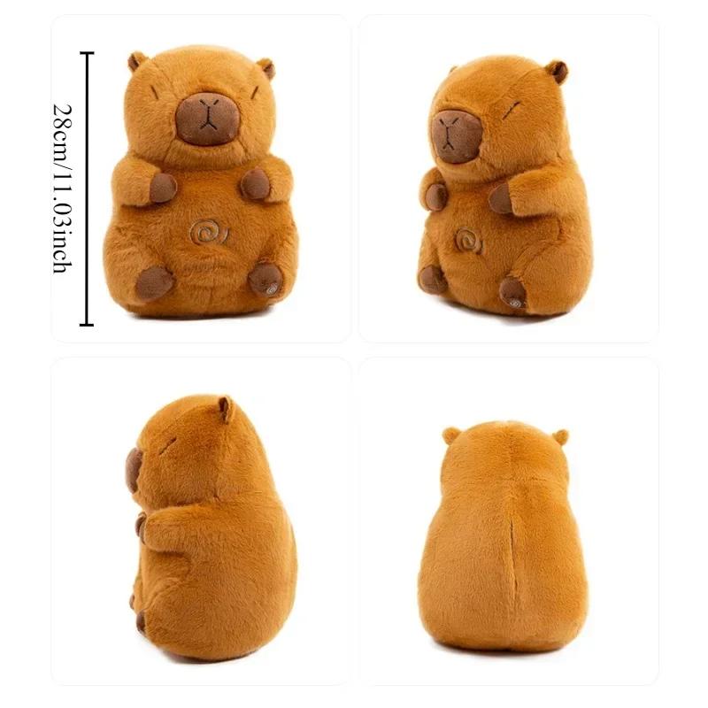 Capybara Plush Soothing Stuffed Animal for Anxiety Adults Kids Sleeping Capybara Plushies with Realistic Breathing Motion Lights