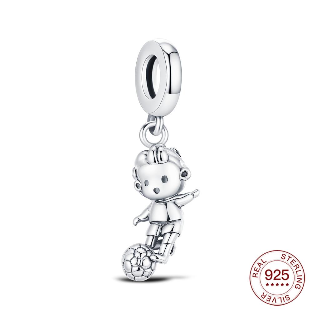 Copper Sports Series Charm Football Barbell Pendant Original Make Diy Bracelet Party Jewelry Gift For Men And Women