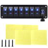 Digital Voltmeter 4 Gang Toggle Rocker Switch Waterproof 12V/24V Dual USB Port for Car Marine LED Switch Panel +Sticker