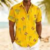 Tropical Print Short-Sleeve Men's Shirt, Great for Beach Vacations.