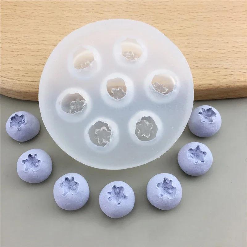 1Pc 3D Blueberry Mousse Cake Mold Blueberry Raspberry Fruit Shaped Dessert Mold Silicone Baking Mold for Chocolate Pudding Decor