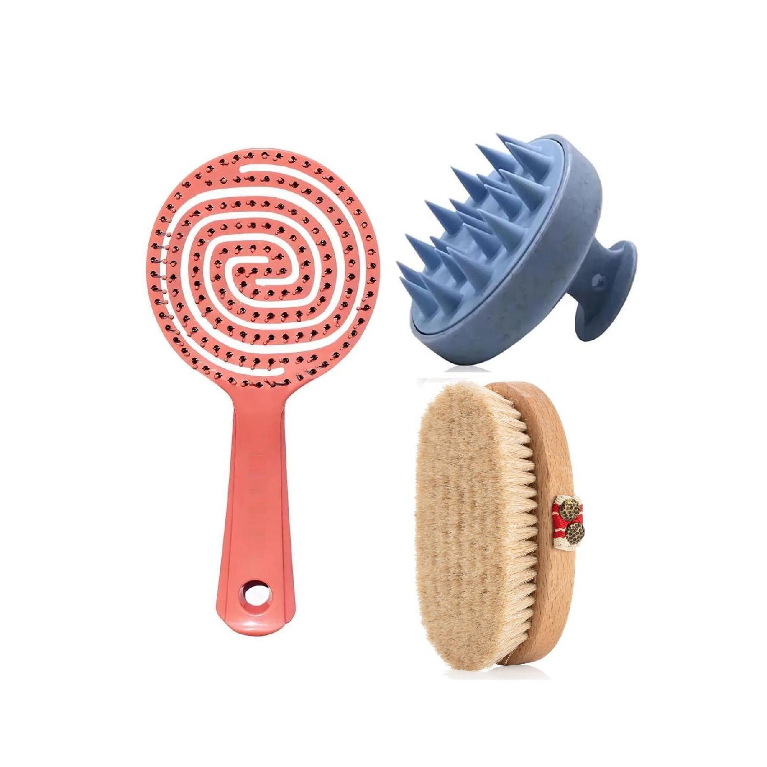

100% натуральна щітка з кінського волосу 3d Comb Hair Massage Comb Set of 3