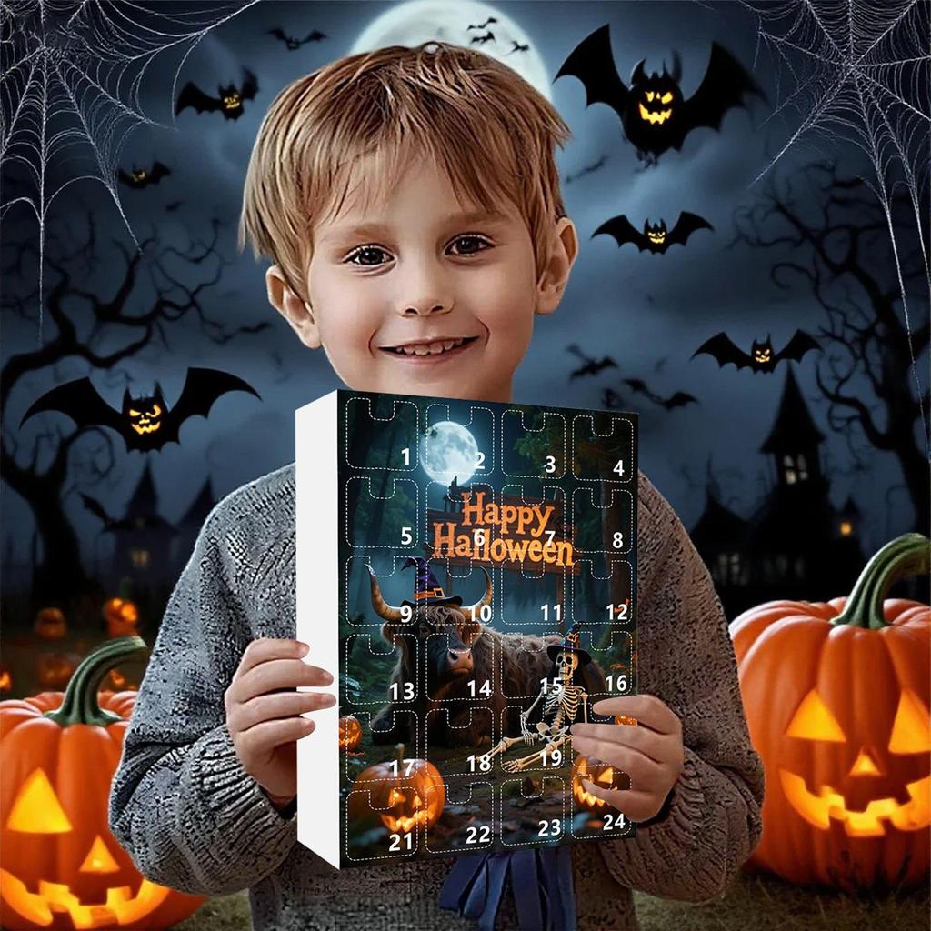 Countdown Calendar Halloween Scary Statue Decor For Shelf 24-day Advent Halloween Statues Resin Figurines For Shelf Fireplace