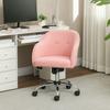 Home Office Chair, Ergonomic Desk Chair with Rocking Function, Teddy Velvet Look, 56 X 61 X 86 Cm, Pink