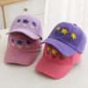 Children's Japanese-Korean Style Embroidered Floral Flat Brim Baseball Caps