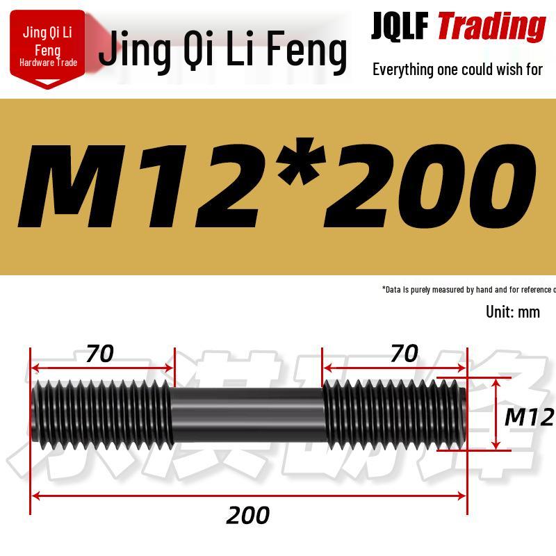 High-Strength Double-Ended Stud Bolt M12-M18 | Grade 8.8 Mold & Press Screw Rod