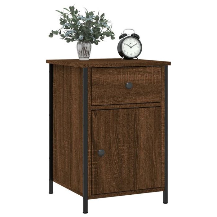 VidaXL Tables de chevet 2pcs Chêne marron 40x42x60cm Bois d'ingénierie 825912