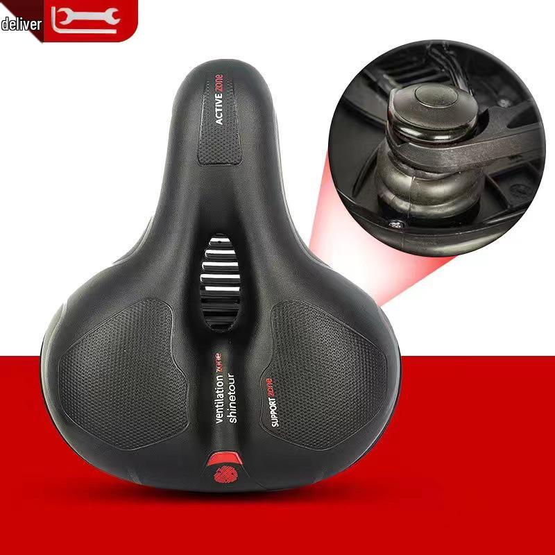 Comfortable Shock-Absorbing Mountain Bike Saddle with Hollow, Breathable Design