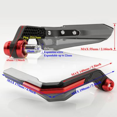 Motorcykelhandskydd, anodiserade motorcykelhandskydd Vindskydd Universal för 78"" styre,