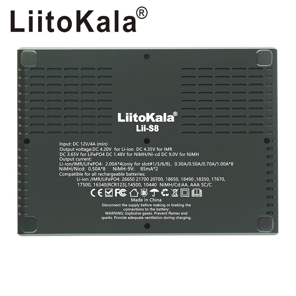 LiitoKala Lii-S8 18650 3.7V Lithium & 1.2V Ni-MH 3.2V Battery