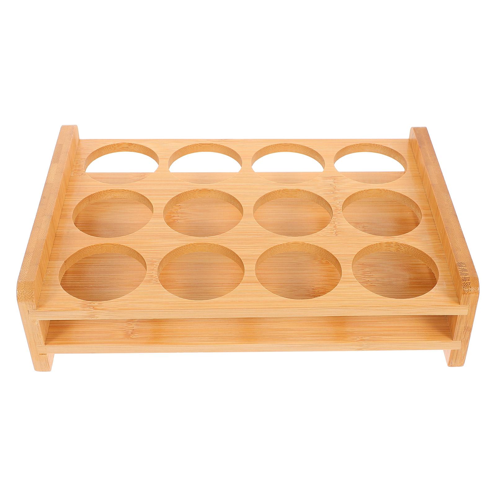 

1Pc Bamboo Shot Glass Holder 12 Holes Drink Cup ganizer For Bar Party Light Brown Stand Rack Display Shelf Storage Tray Case 17.20X11.50X6.50CM светло-коричневого
