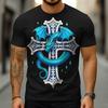 Herren 3D Celtics Lebensbaum T-Shirt Kurzarm T-Shirt 3D Druck Rundhals Shirt Wikinger Designer Party Straße Lässig Marineblau