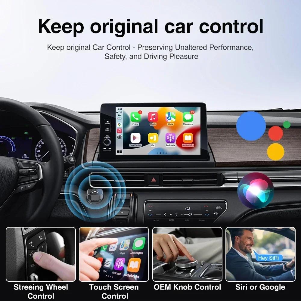 2-in-1 Wireless CarPlay Androidcar Adapter Plug and Playconversion From Wired To Wireless Dongle,suitable for Wired CarPlay Cars