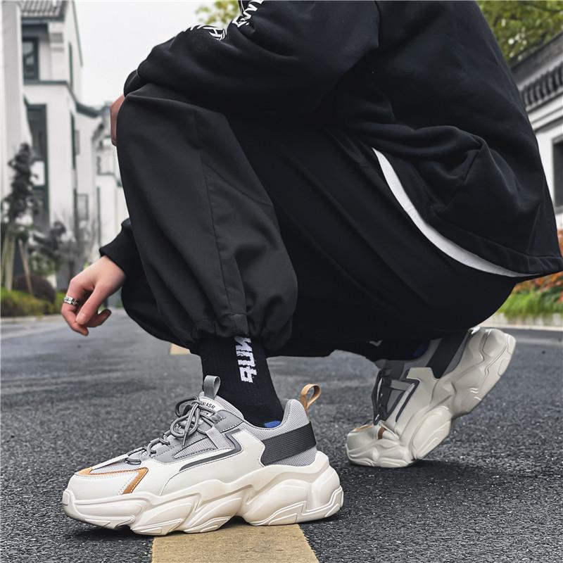 Shoes men's shoes spring new men's sports shoes casual running shoes platform heightening white shoes trendy dad shoes