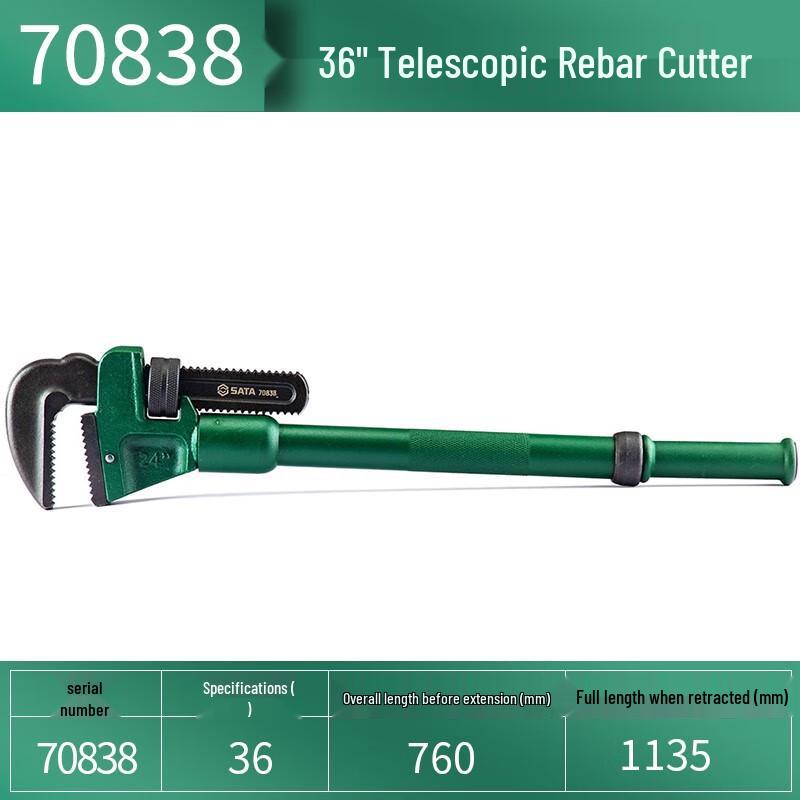 SATA 70838 Telescopic Heavy-Duty Pipe Wrench