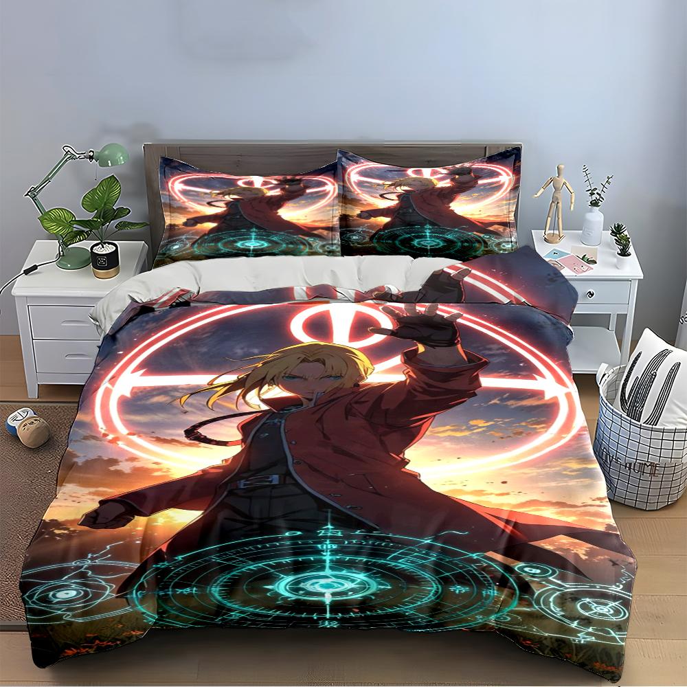 Anime Alchemist Bedding Set Bedding Set (1 Duvet Cover, 2 Pillowcases, Duvet Not Included)