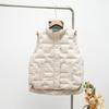 Autumn and Winter Women's Duck Down Fleece Waistcoat Women Loose Stand Collar Pockets Warm Quilted Puffer Sleeveless Vest