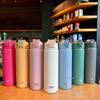 600ML/750ML Thermos Bottle with Straw Stainless Steel Vacuum Flask Insulated Water Bottle Travel Cup Mug Termica