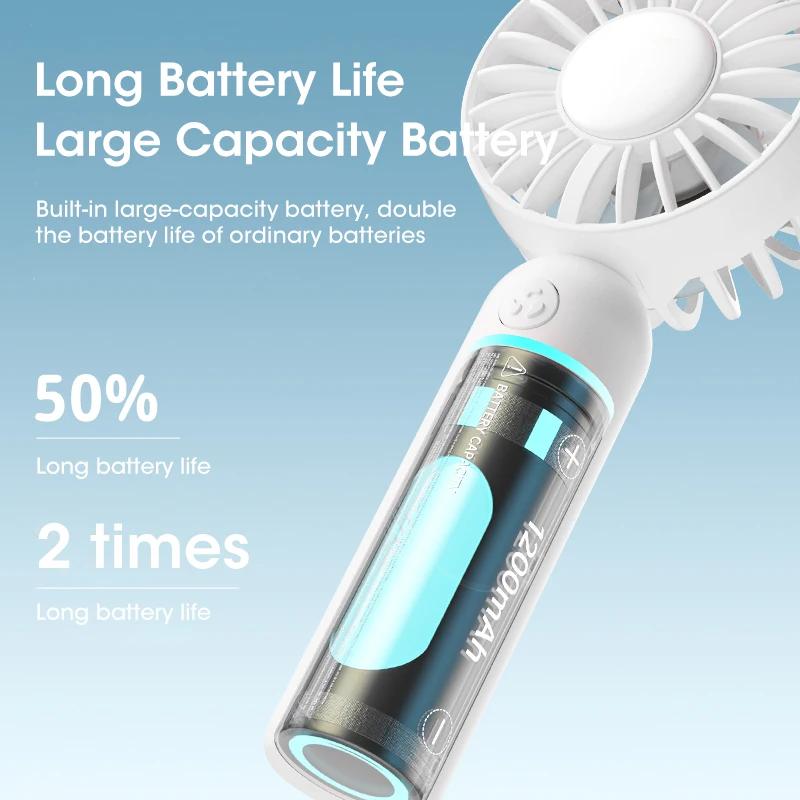 2025 USB Rechargeable Handheld Mini Fan 3-Speed Portable for Outdoor Office Desk Travel Summer