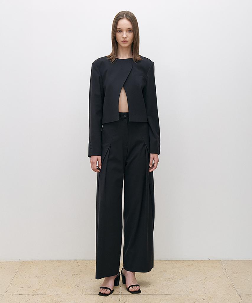 Seutimillon Front Pleated Trousers_Black