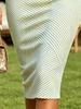 Summer Women's One Shoulder Midi Dress Diagonal Stripe Print Light Blue Yellow Bodycon Sundress