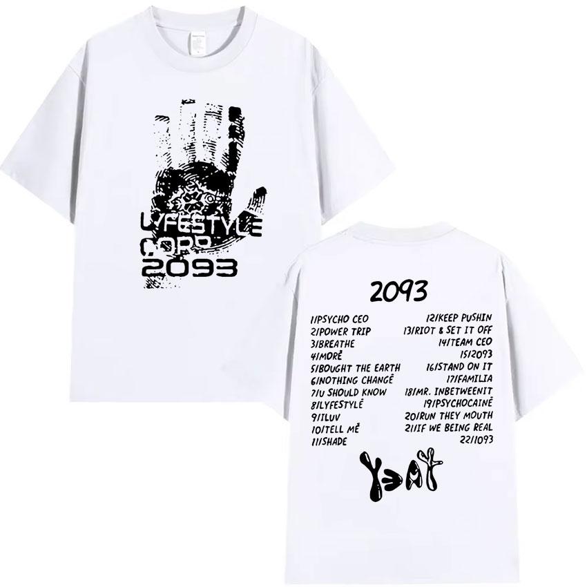 Rapper Yeat 2093 Musik Grafikdruck T-Shirt Herrenmode Hohe Qualität Lässig Baumwolle Kurze Ärmel Sommer Übergroß Y2K T-Shirts