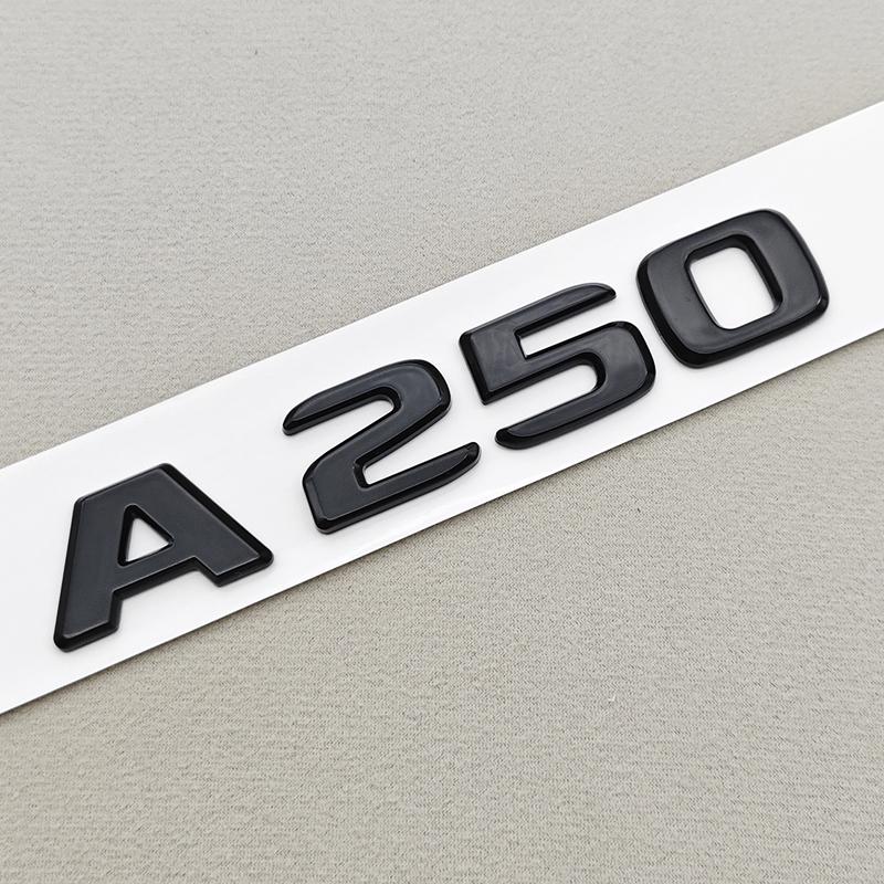 3D ABS Black A180 A200 A250 C180 C200 Logo Letters Car Rear Trunk Badge Sticker For Mercedes Benz W177 W176 V177 W206 W204 S205