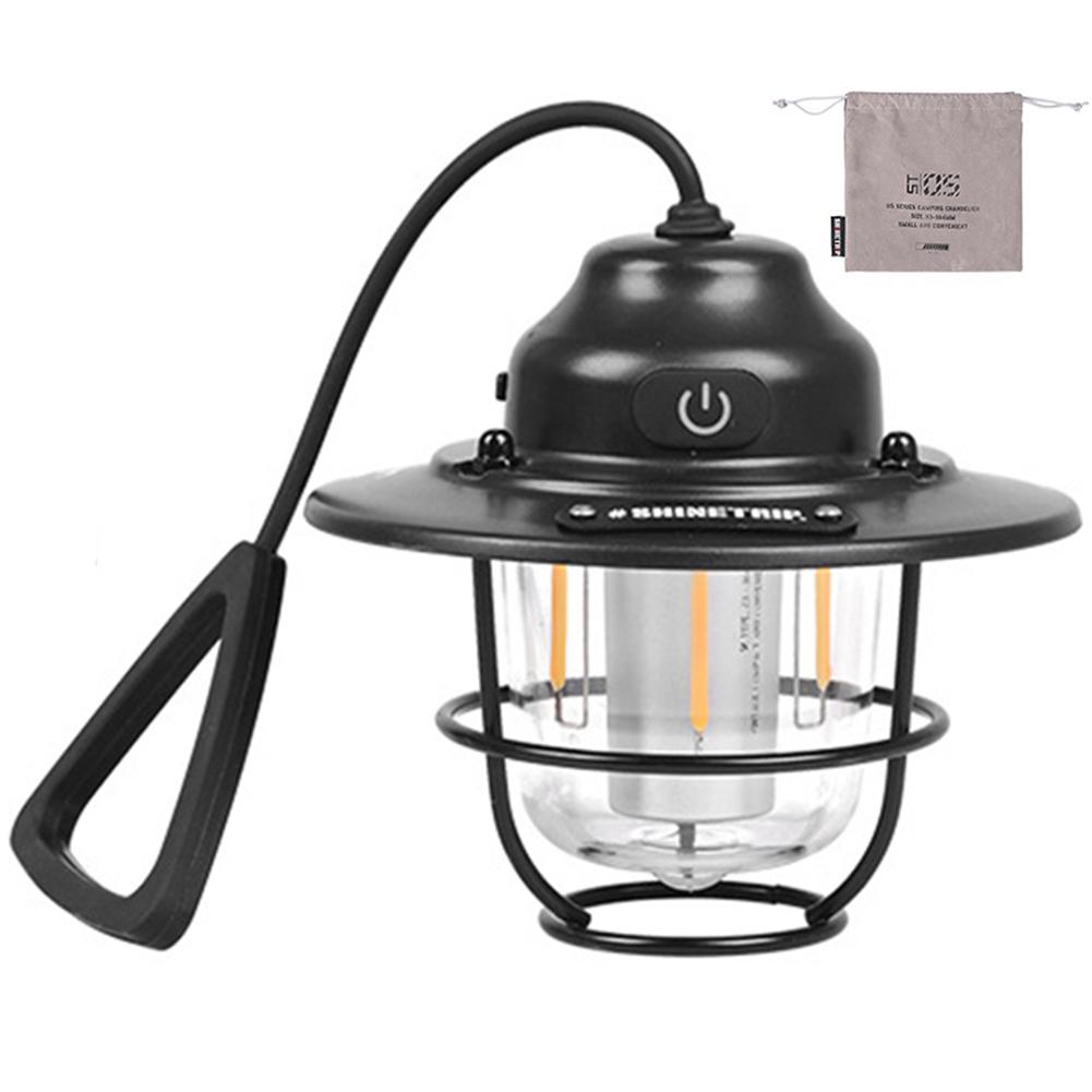 LED Camping Light 1200mAh Emergency Lantern Stepless Dimming Retro Atmosphere Chandelier Portable Hanging Tent Lamp for Fishing